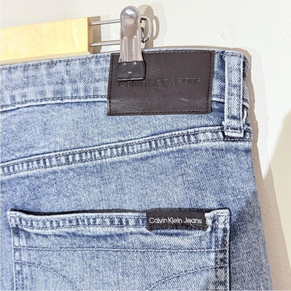 Calvin Klein Blue Skinny Jeans Mens 38x30 Light Wash Cotton Stretch - Picture 5 of 14